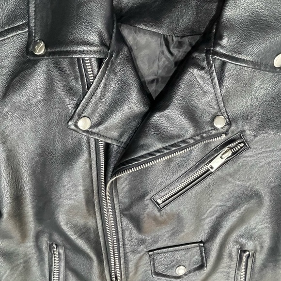 Love Tree Faux Leather Biker Moto Jacket Black, Size Women small - Picture 14 of 16